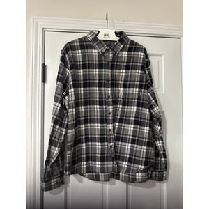 Eddie Bauer Thick Plaid Flannel BShirt Classic Fit Casual Mens 2XL cotton